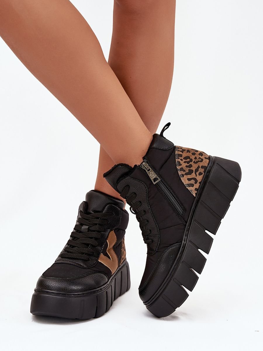 Bottes Sportives Femme Cuir Naturel Plateforme 4,5cm - Vinceza Modèle 217815 - LANOVRA