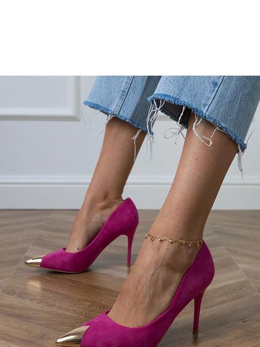 Escarpins à Talons Hauts Rose Daim Bout Métal 10cm - Solea Modèle 217681 - LANOVRA