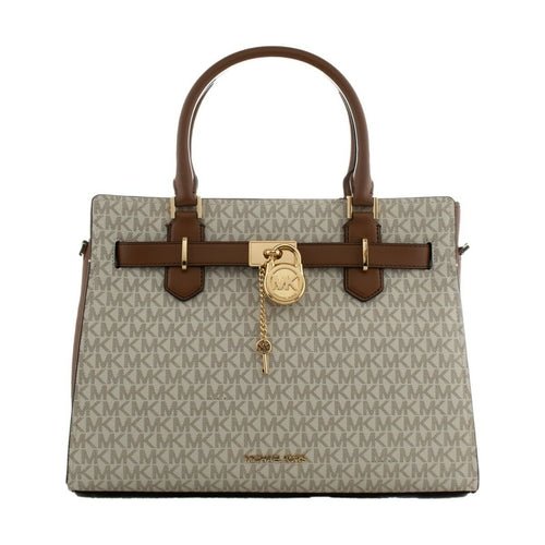 Grand sac à main Michael Kors Hamilton - Toile Logo Signature & Attributs Dorés - LANOVRA