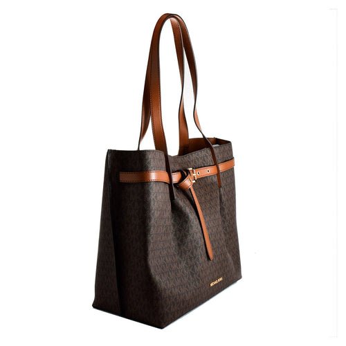 Grand Sac Cabas Michael Kors Emilia – Monogramme Marron, 34 x 28 x 15 cm - LANOVRA