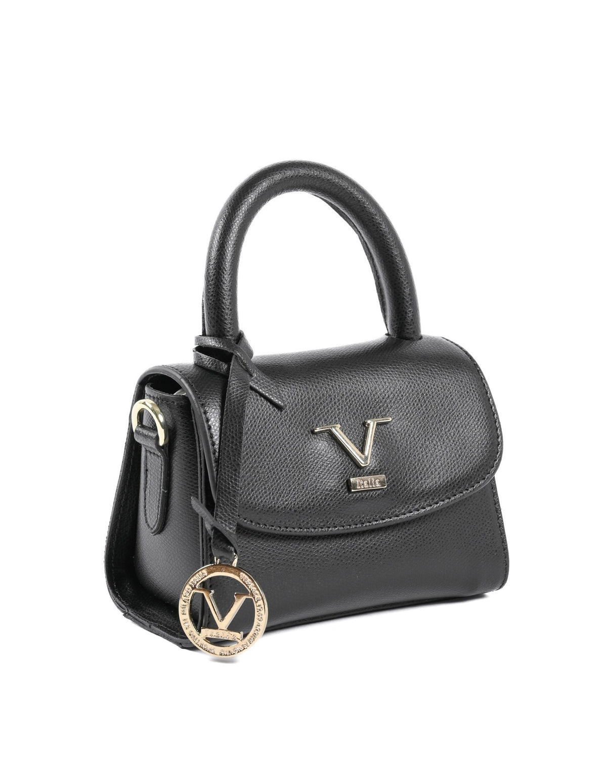 Mini Sac en Cuir Noir V Italia GAR10V-S – Palmellato, Fabrication Italienne (16 x 10 x 8 cm) - LANOVRA
