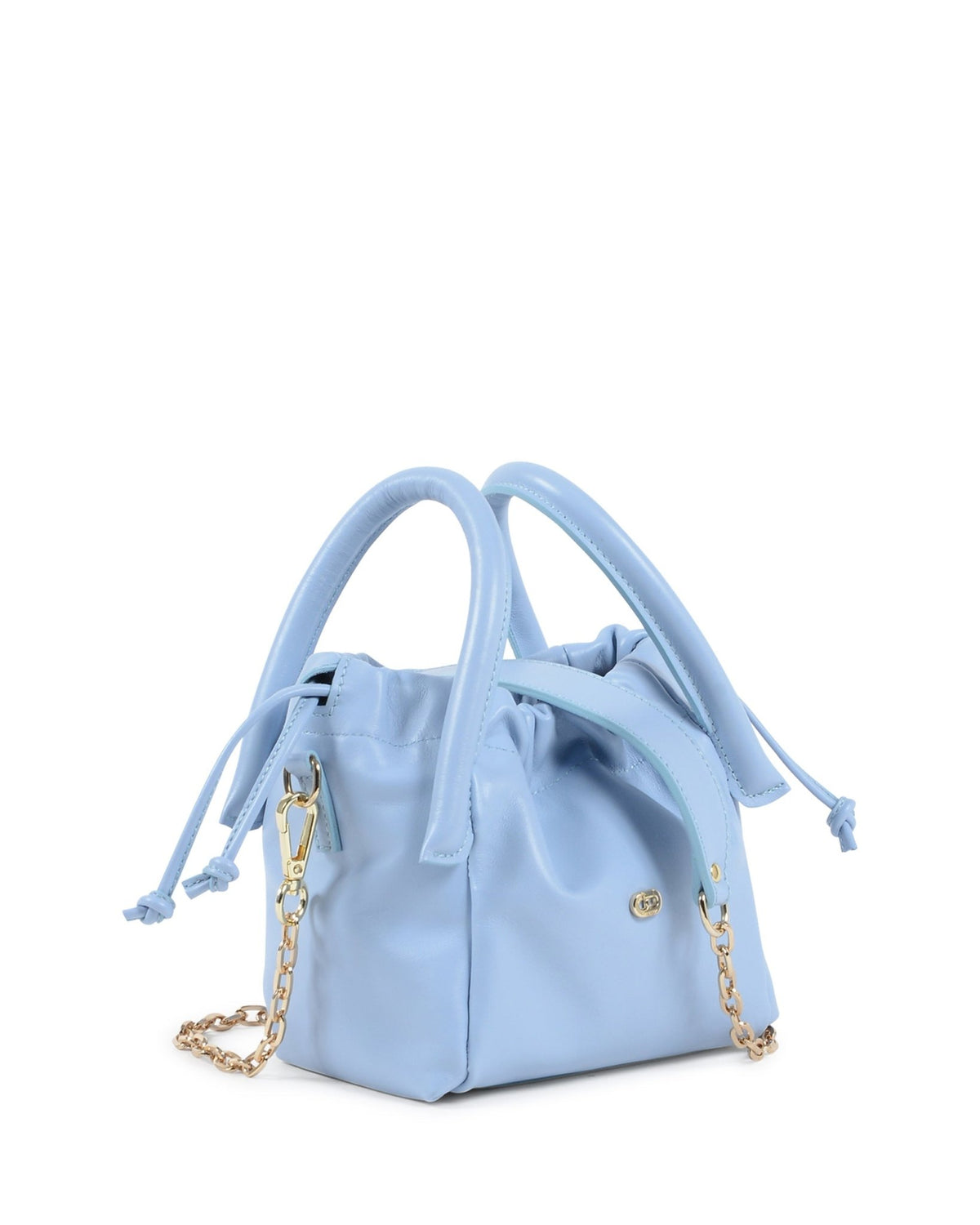 Petit Sac Bandoulière Dee Ocleppo Gioia – Cuir Chevreau Bleu Ciel, Fabrication Italienne (18 x 18 x 10 cm) - LANOVRA
