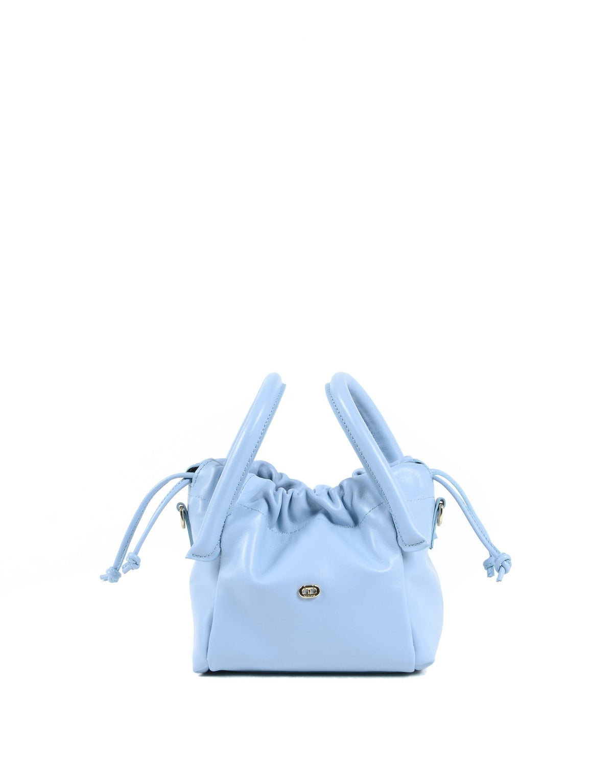 Petit Sac Bandoulière Dee Ocleppo Gioia – Cuir Chevreau Bleu Ciel, Fabrication Italienne (18 x 18 x 10 cm) - LANOVRA