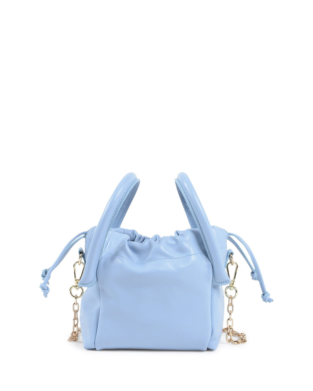 Petit Sac Bandoulière Dee Ocleppo Gioia – Cuir Chevreau Bleu Ciel, Fabrication Italienne (18 x 18 x 10 cm) - LANOVRA