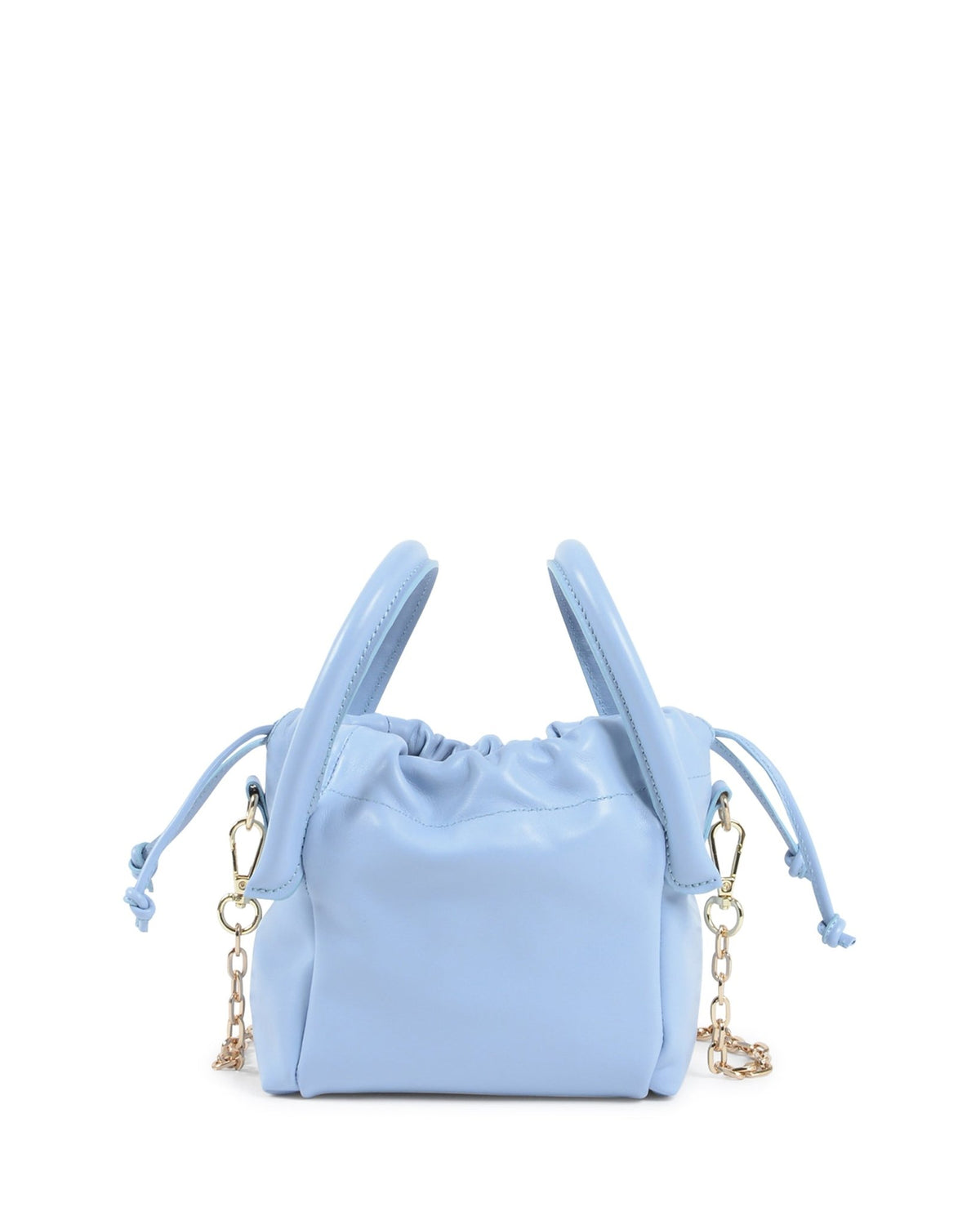 Petit Sac Bandoulière Dee Ocleppo Gioia – Cuir Chevreau Bleu Ciel, Fabrication Italienne (18 x 18 x 10 cm) - LANOVRA