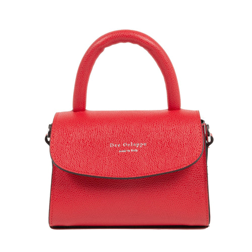 Petit Sac Dee Ocleppo Bologna – Cuir Grainé Rouge, Fabrication Italienne (16 x 10 x 8 cm) - LANOVRA