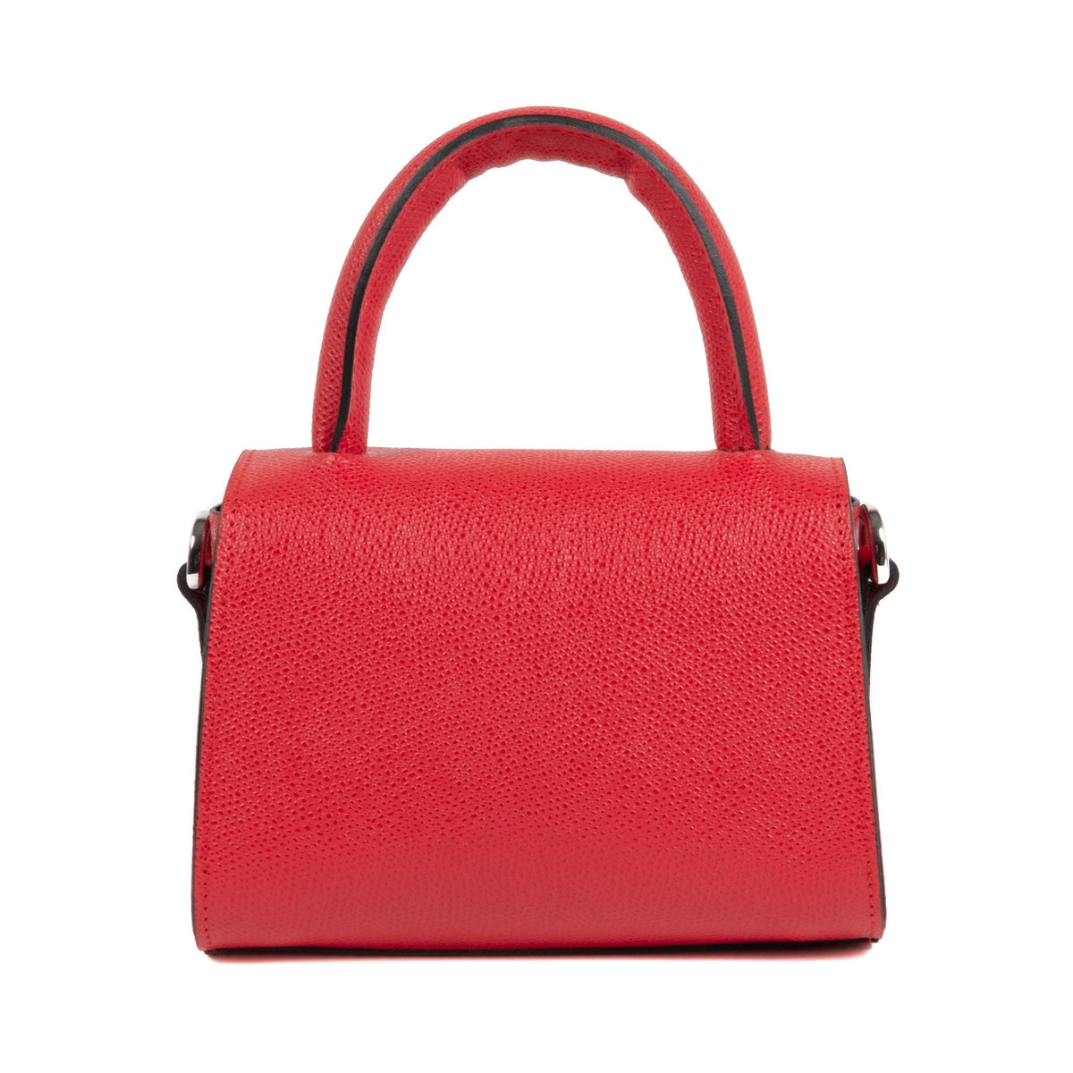 Petit Sac Dee Ocleppo Bologna – Cuir Grainé Rouge, Fabrication Italienne (16 x 10 x 8 cm) - LANOVRA