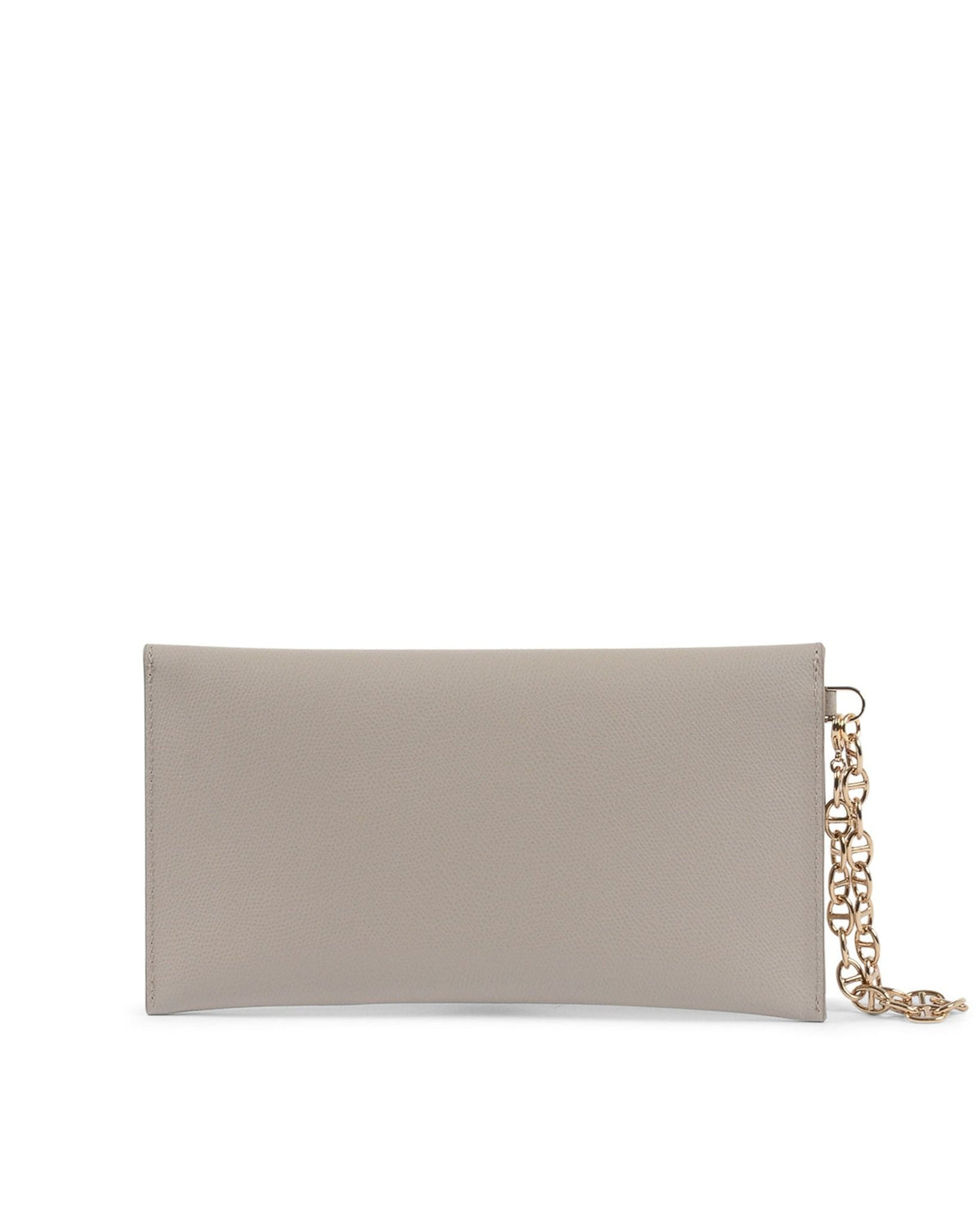 Pochette Dee Ocleppo DC220 Logo – Cuir Palmellato Taupe, Fabrication Italienne (28 x 15 x 7 cm) - LANOVRA