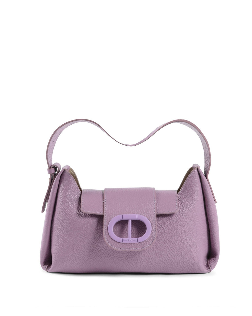 Sac À Main Dee Ocleppo San Marino – Cuir Pebblé Violet, Fabrication Italienne (35 x 19 x 10 cm) - LANOVRA