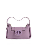 Sac À Main Dee Ocleppo San Marino – Cuir Pebblé Violet, Fabrication Italienne (35 x 19 x 10 cm) - LANOVRA