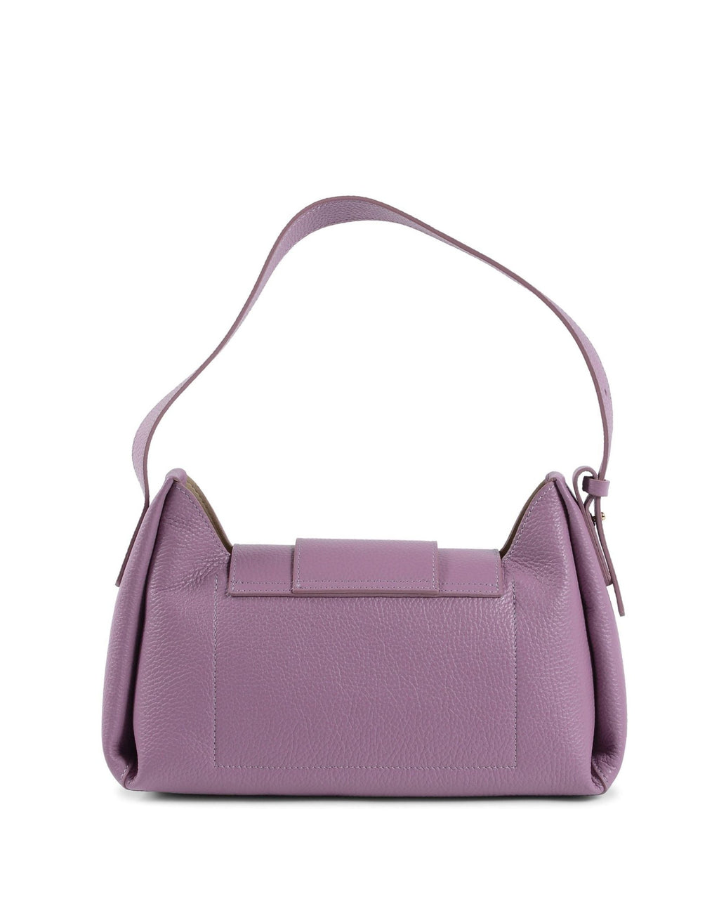 Sac À Main Dee Ocleppo San Marino – Cuir Pebblé Violet, Fabrication Italienne (35 x 19 x 10 cm) - LANOVRA
