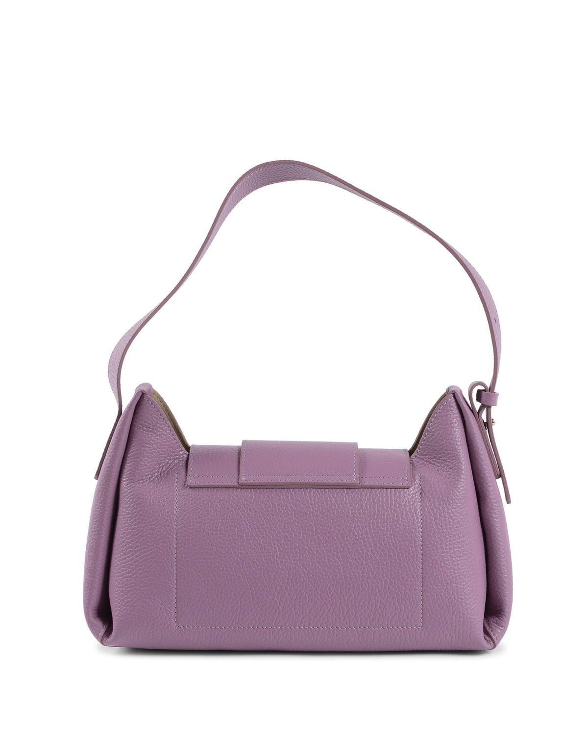 Sac À Main Dee Ocleppo San Marino – Cuir Pebblé Violet, Fabrication Italienne (35 x 19 x 10 cm) - LANOVRA