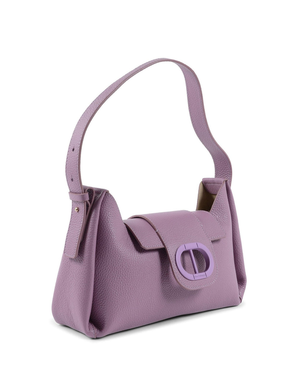 Sac À Main Dee Ocleppo San Marino – Cuir Pebblé Violet, Fabrication Italienne (35 x 19 x 10 cm) - LANOVRA