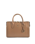Sac à Main en Cuir Beige Foncé V Italia V014-G – Saffiano, Fabrication Italienne (33 x 22 x 15 cm) - LANOVRA