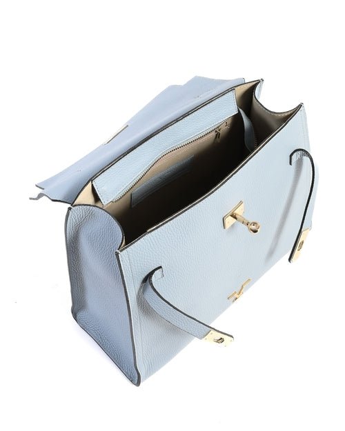 Sac à Main en Cuir Bleu Ciel V Italia BG12010 – Dollaro, Fabrication Italienne (32 x 15 x 26 cm) - LANOVRA