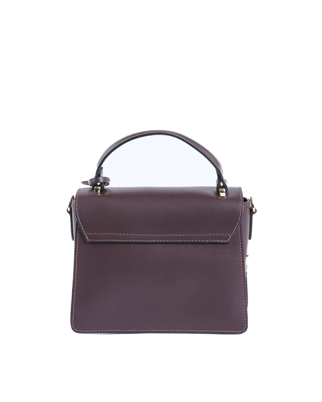 Sac à Main en Cuir Bordeaux V Italia V505 – Ruga Grainé, Fabrication Italienne (20 x 16 x 8 cm) - LANOVRA