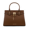 Sac à Main Michael Kors Hamilton – Cuir Grainé Marron Luggage (33 x 16 x 23 cm) - LANOVRA