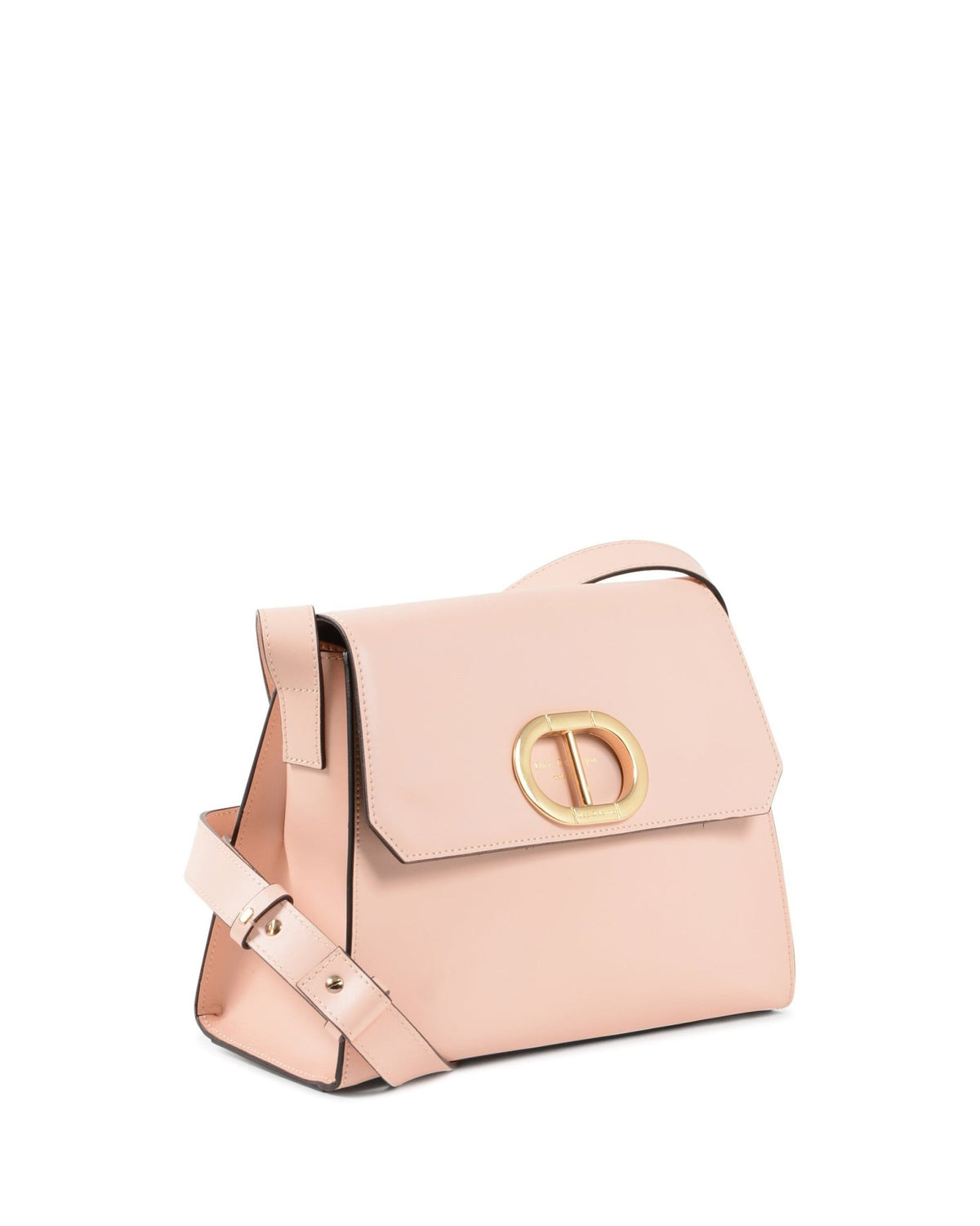 Sac Bandoulière À Rabat Dee Ocleppo Spoleto – Cuir Lisse Rose Cipria, Fabrication Italienne (26 x 19 x 11 cm) - LANOVRA