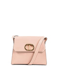 Sac Bandoulière À Rabat Dee Ocleppo Spoleto – Cuir Lisse Rose Cipria, Fabrication Italienne (26 x 19 x 11 cm) - LANOVRA