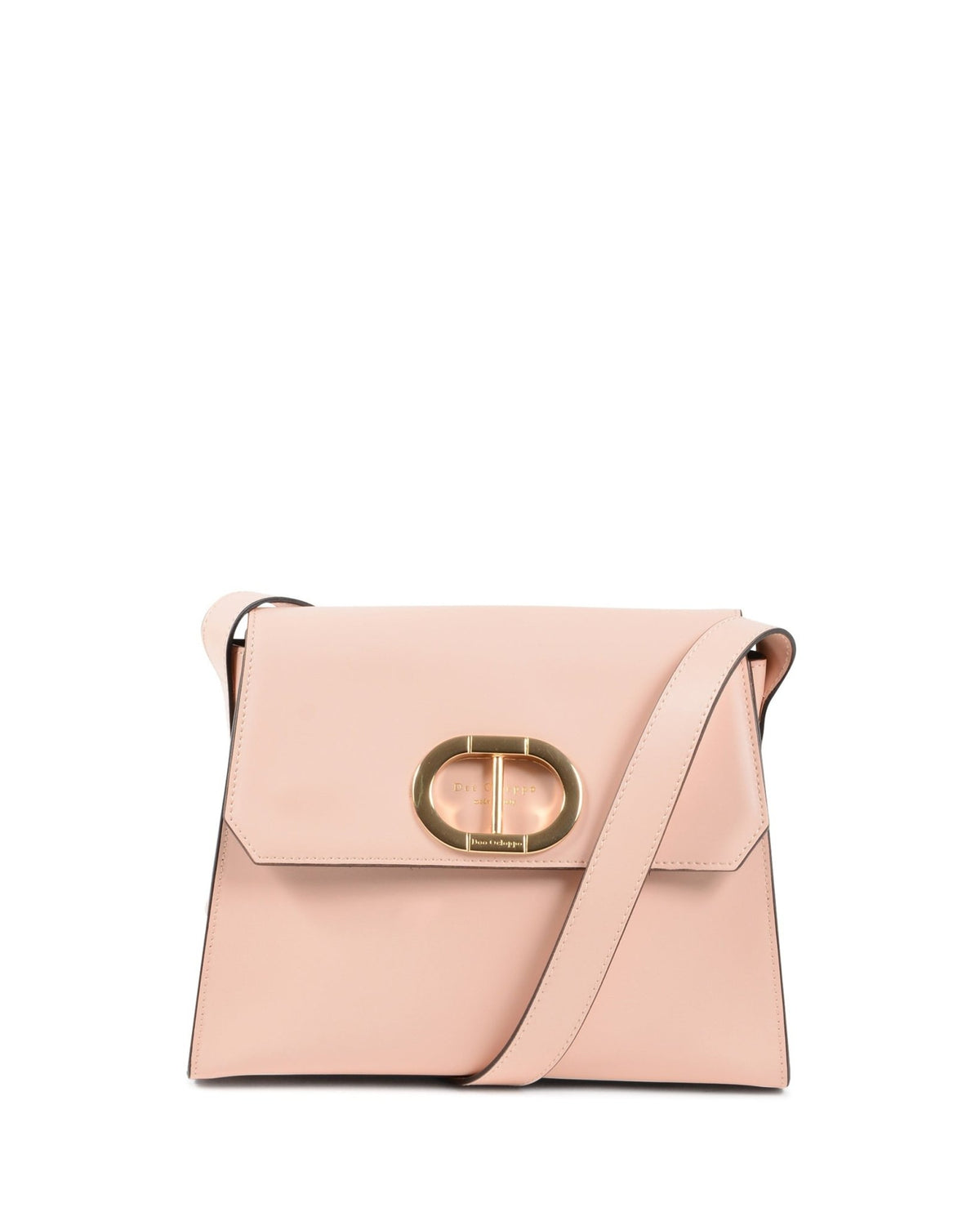 Sac Bandoulière À Rabat Dee Ocleppo Spoleto – Cuir Lisse Rose Cipria, Fabrication Italienne (26 x 19 x 11 cm) - LANOVRA