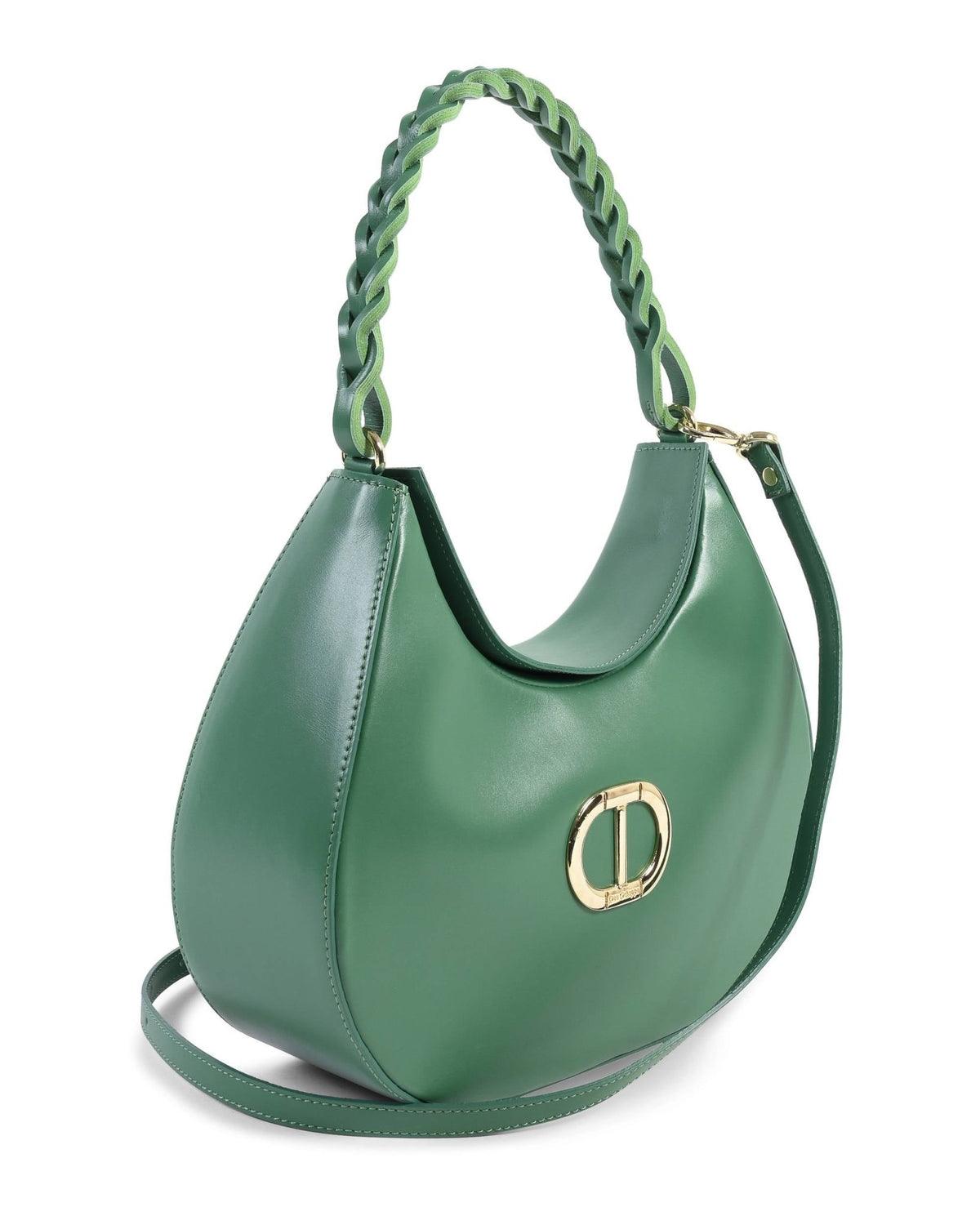 Sac Porté Épaule Dee Ocleppo Big Torino – Cuir Lisse Vert, Fabrication Italienne - LANOVRA