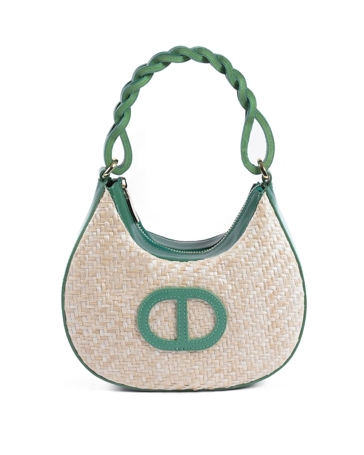 Sac Porté Épaule Dee Ocleppo Torino Raffia – Raphia Vert, Fabrication Italienne - LANOVRA
