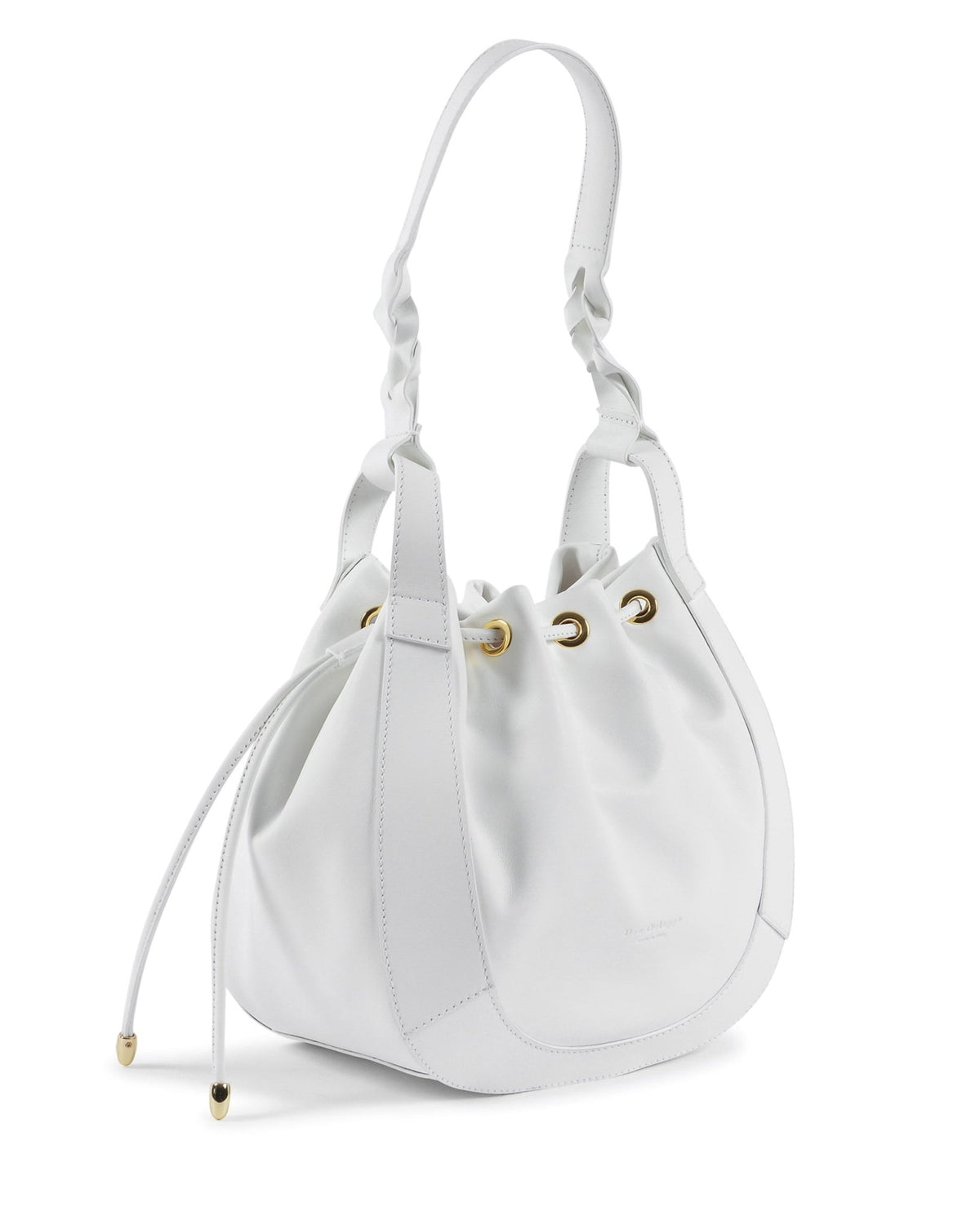 Sac Seau Dee Ocleppo Barolo – Cuir Pleine Fleur Blanc, Fabrication Italienne (28 x 26 x 13 cm) - LANOVRA