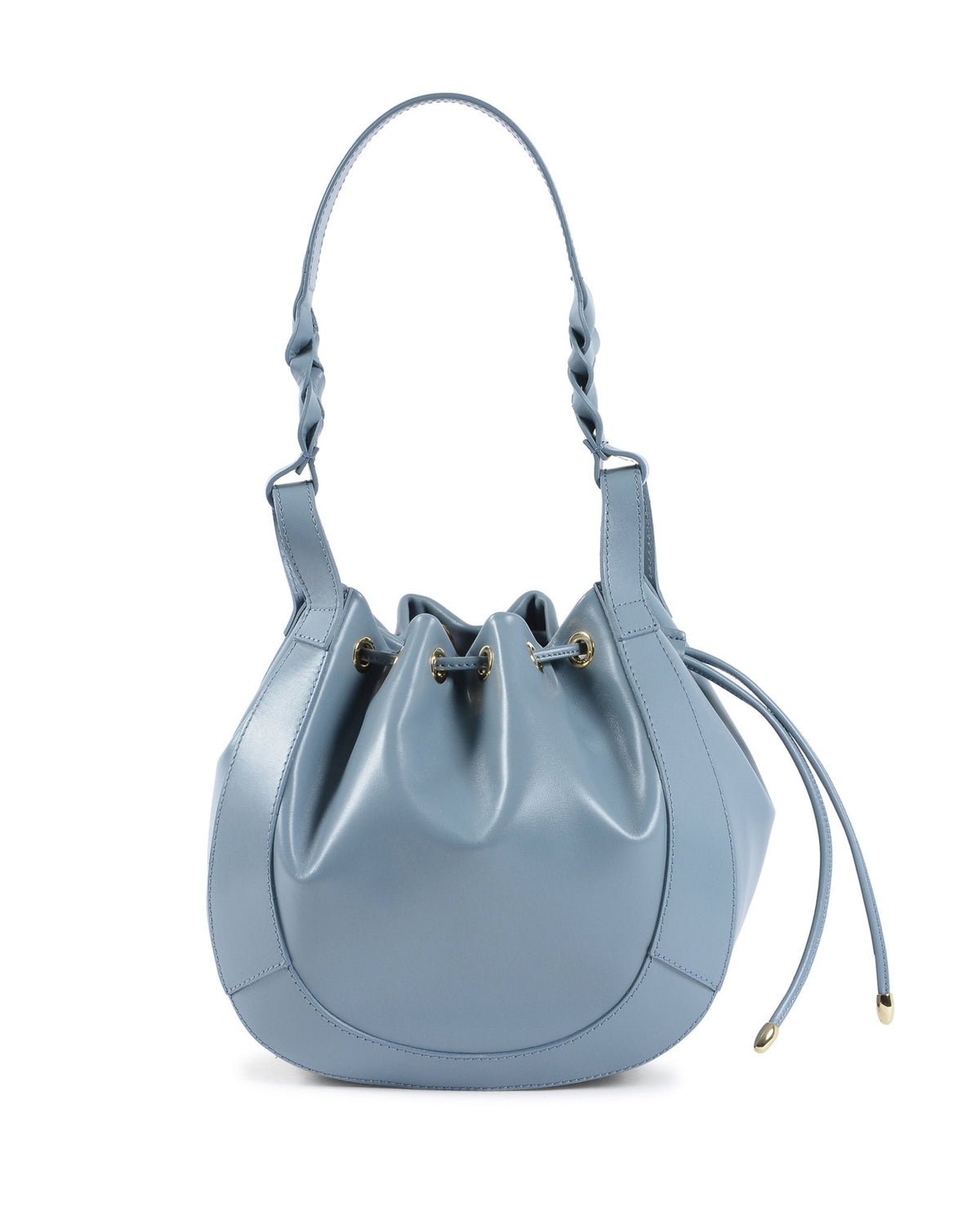 Sac Seau Dee Ocleppo Barolo – Cuir Pleine Fleur Bleu Ciel, Fabrication Italienne (28 x 26 x 13 cm) - LANOVRA