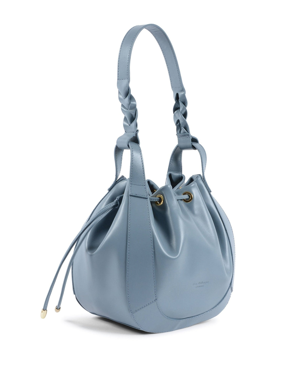 Sac Seau Dee Ocleppo Barolo – Cuir Pleine Fleur Bleu Ciel, Fabrication Italienne (28 x 26 x 13 cm) - LANOVRA